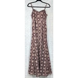 LC Lauren Conrad Women's Size 4 Runway Collection Maroon Floral Lace Maxi Dress